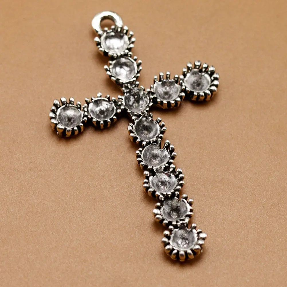 

10 шт. подвесок-крестиков из сплава для самостоятельного изготовления ожерелий, браслетов, ювелирных изделий, аксессуары для рукоделия, серебряные подвески-шармы из сплава