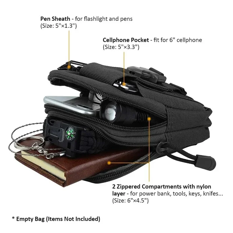 Étui pour téléphone portable pour hommes, pochette de taille, sac de taille étanche en Nylon multifonction décontracté