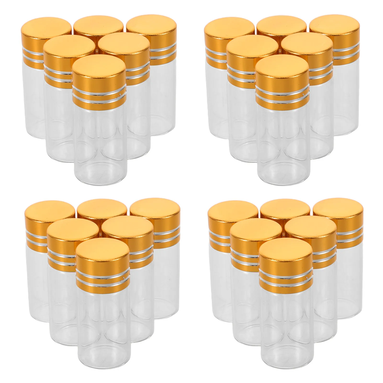 

50 шт. прозрачных мини-стеклянных флаконов с завинчивающейся крышкой, пустые пробники для образцов, для хранения парфюмерии и эфирных масел, дорожные контейнеры для жидкостей, 3 мл