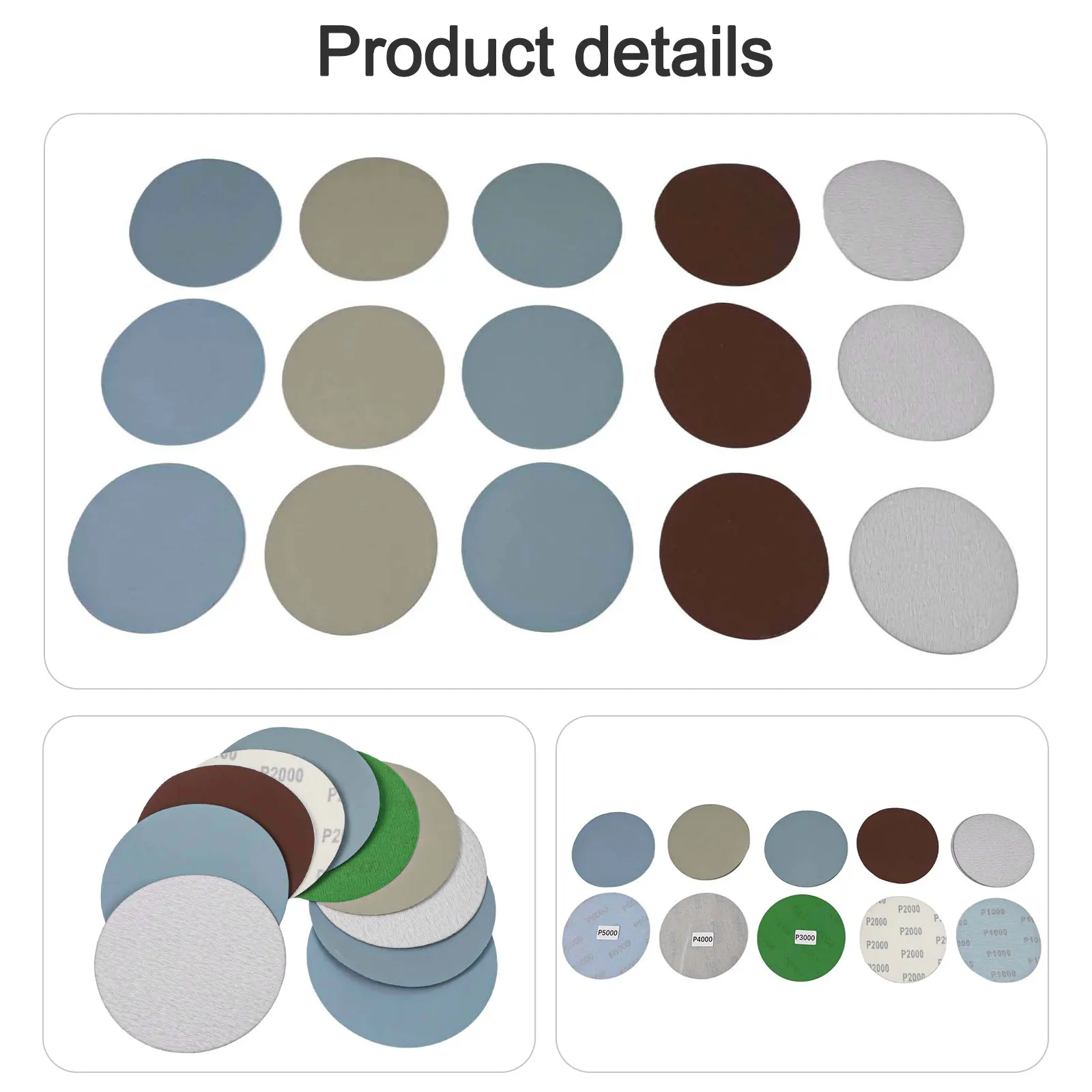 Water Sandpaper Polishing Discs 5 Inch Diameter 15 Pieces Suitable for Wall Furniture and Automotive Preparation