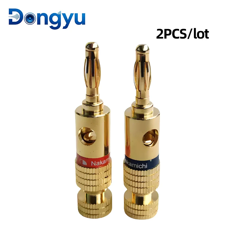 4MM Nakamichi Banana Connector Plugs Jack Gold Plated Musical Sound Audio Speaker For Audio Video Speaker Terminal view 4