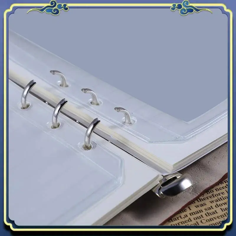 

Portable 48 Pcs Binder Pockets A6 Size 6 Holes Binder Zipper Folders For 6-Ring Notebook Binder Loose Leaf Bags