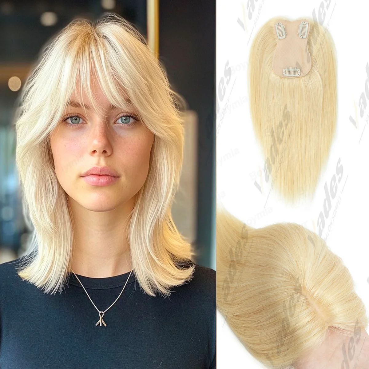 

Human Hair Toppers With Clips Machine-Remy Hair Toppers Natural Topper Włosy One Piece Toppers for Women Daily for Thin Hair