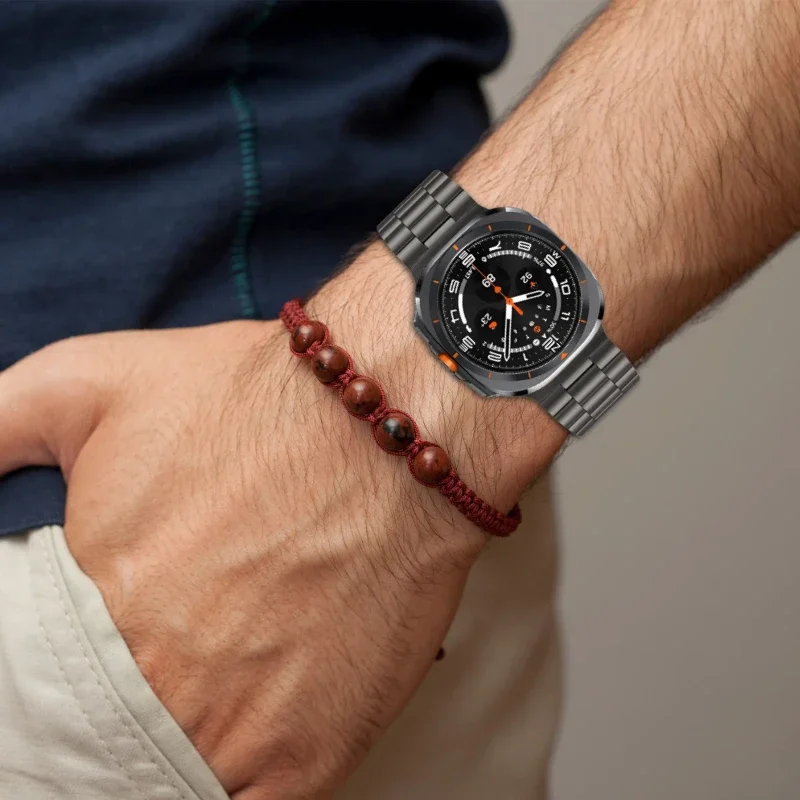 Tali Logam untuk Jam Tangan Samsung Galaxy Ultra 2025 47mm Gelang Nyaman dari Baja Tahan Karat untuk Jam Tangan Galaxy 7 Ultra 47mm Correa