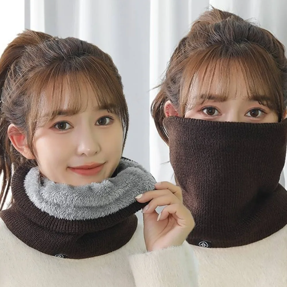 Moda grosso pescoço mais quente macio de malha à prova de frio colarinho rosto capa pescoço cachecóis inverno