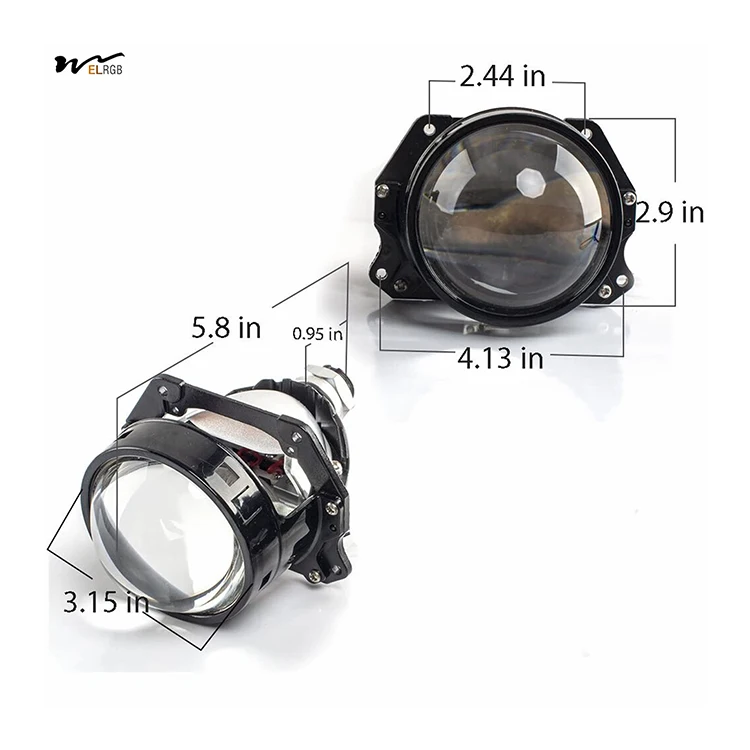 

Hot sell 3.0-inch Dual LED Projection Lens with White LED Angel Eye Spiral Guard Daytime Running Lights Car Headlight Modificati