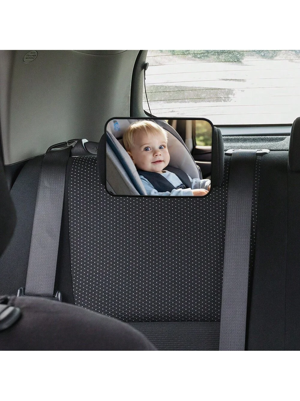 1 pc Crash Tested and Certified Shatterproof Baby Car Mirror for Rear Facing Infant with Wide Larger Crystal Clear View