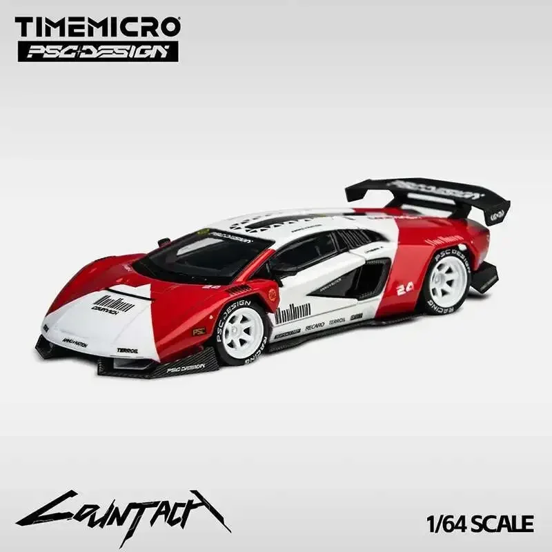 TM Dostępne od ręki 1:64 PSC Cyberpunk Countach LPI800-4 Model samochodu z odlewu metalowego, diorama, kolekcja, zabawka, Time Micro tarmac works