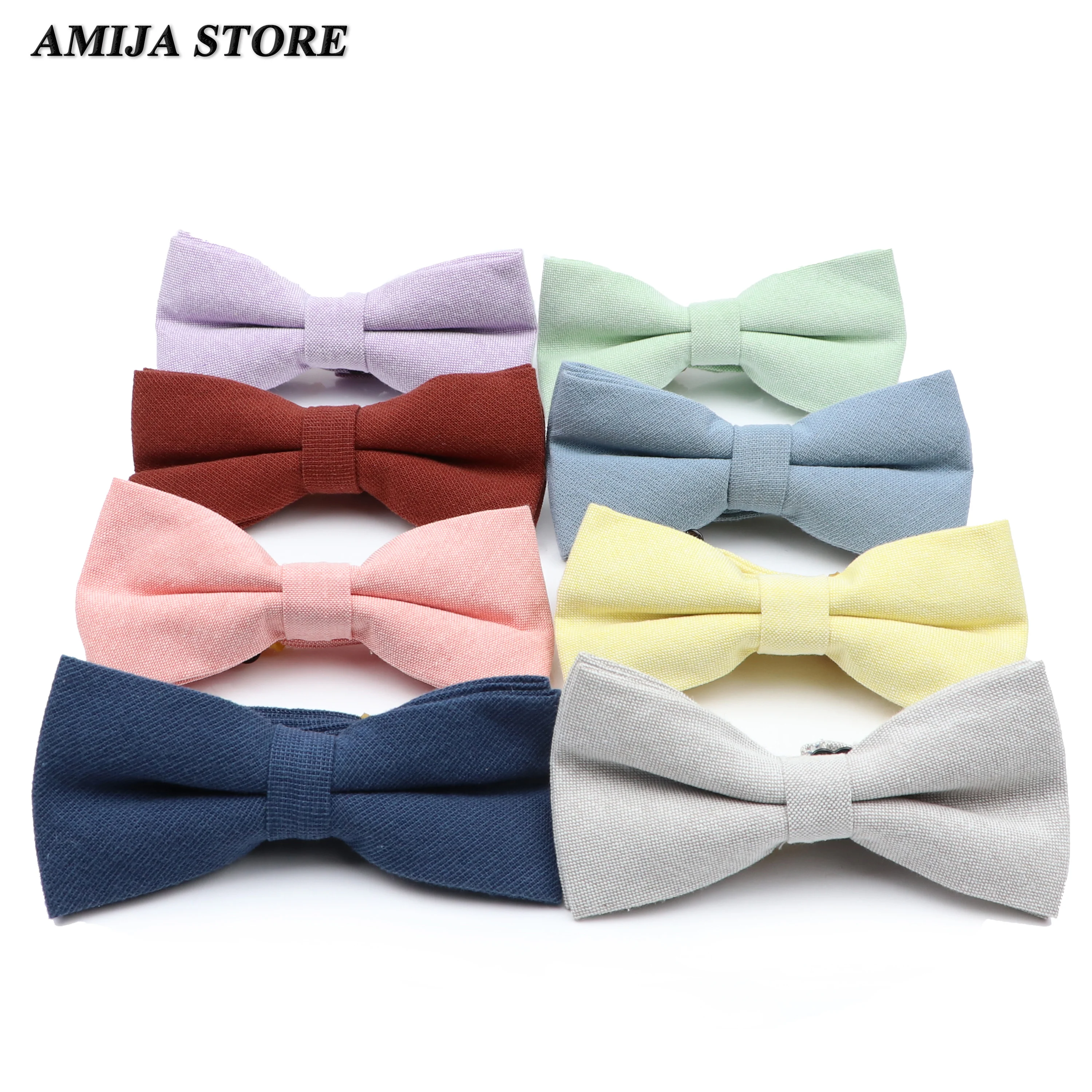 

Colorful Butterfly For Kids Boys Girls Candy Solid Color Cotton Bowtie Parent-Child Sets Blue Red Pink Wedding Gift AccessorIes