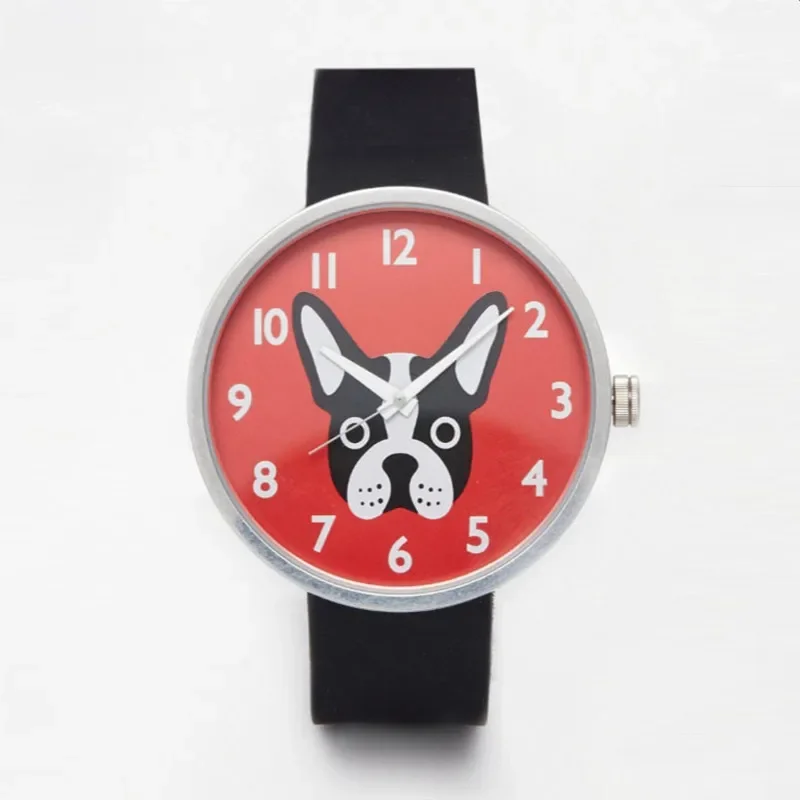 Style Newgate Mr Nipper Woof Watch Vintage French Bulldog Design Simple Leather Band Quartz Women Watch Dog Pattern Watch