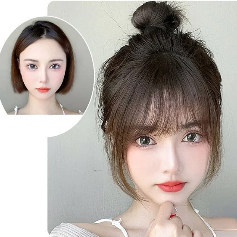 Fake Air Bangs Hair Styling Hair Clip-In Extension Synthetic Hair Fake Fringe Natural False Hairpiece Women Clip In Bangs Tools