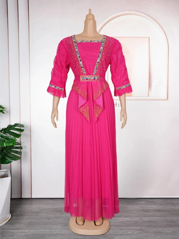 

2025 Elegant African Dresses for Women Africa Clothing Plus Size Wedding Party Long Christmas Dress Dashiki Ankara Outfits Robe