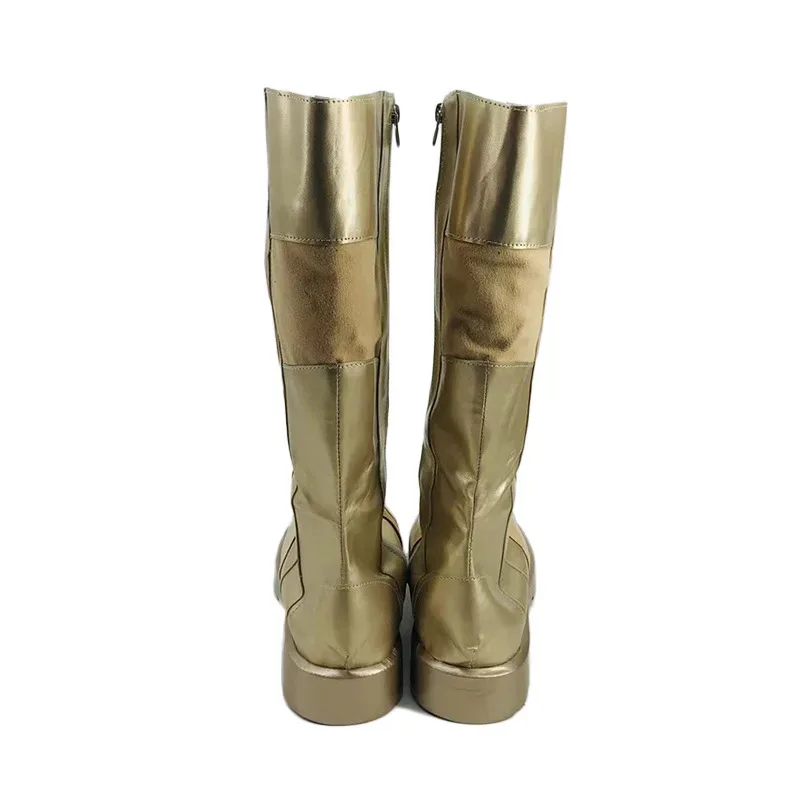 407 Flash 8th Season Stivali da combattimento dorati Scarpe cosplay Spettacolo di fumetti cosplay Scarpe da performance di seconda dimensione