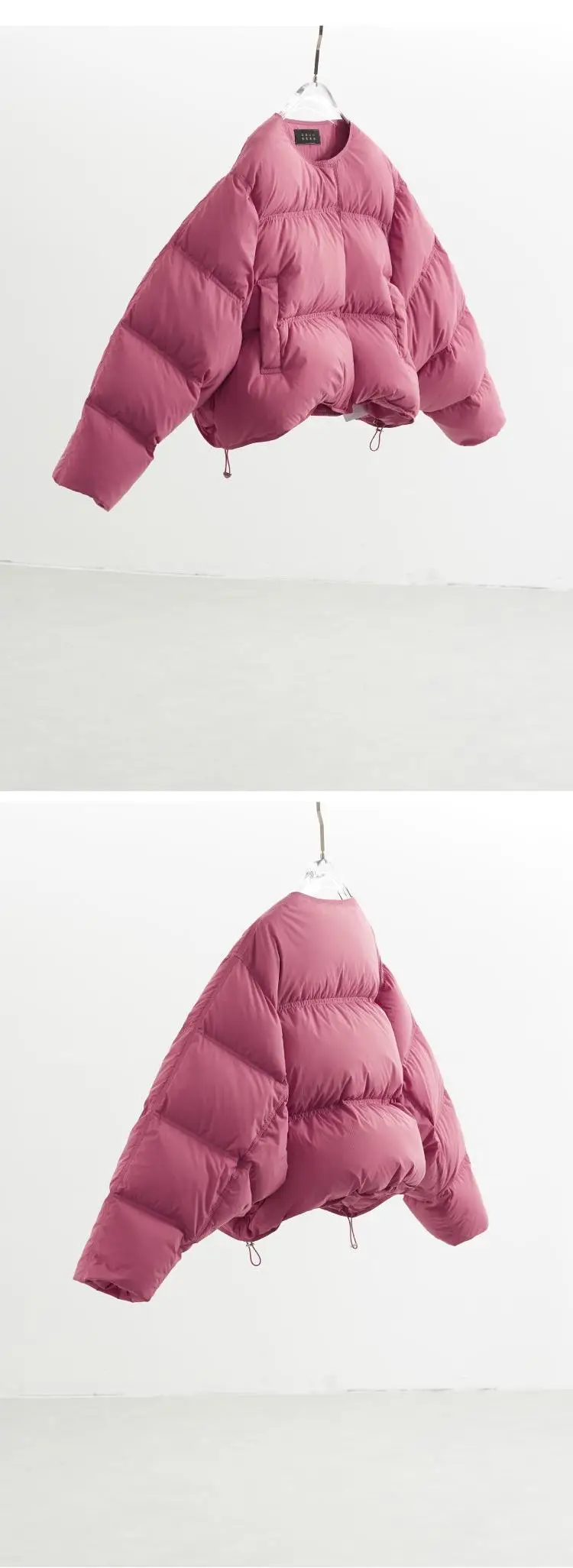 Collarless Short down Jacket, Petite Size, 90% White Duck down Puffer Jacket, Thickened Women's Coat