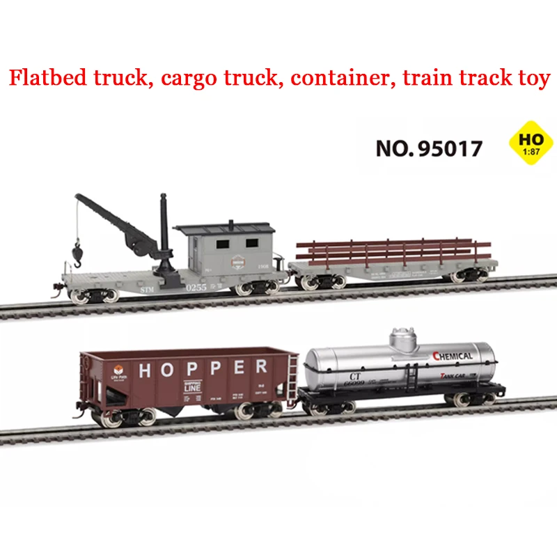 

HO 1/87 Scale Train Model 95017 Flatbed Truck Cargo Container Set, 4-pack, Track Toy for Adults and Children, Gift