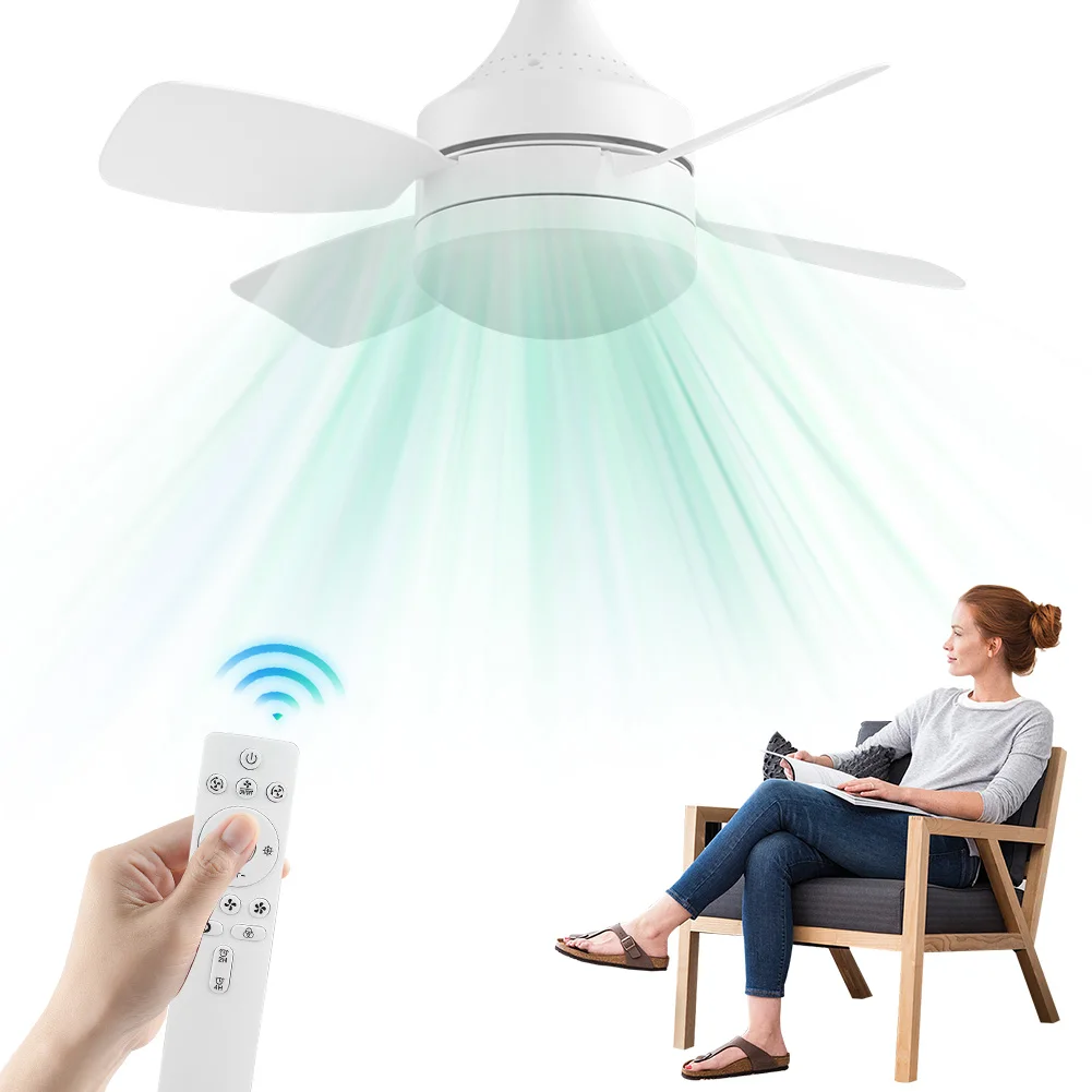 

Потолочные вентиляторы с цоколем E27 и подсветкой с дистанционным управлением Светодиодный потолочный вентилятор с 4 лопастями Вентилятор с лампочкой для гаража, кухни, спальни