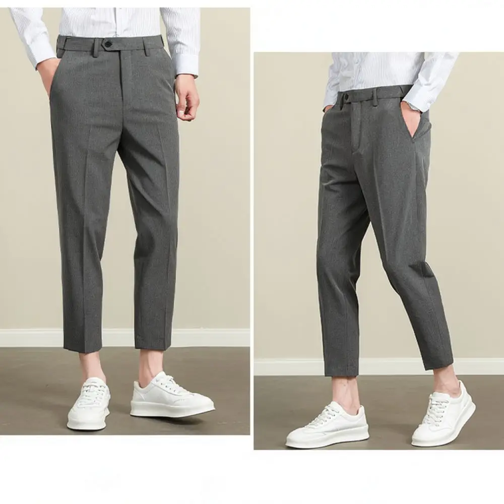 Mens Mens Summer Dress Pants Straight Leg Slim Fit Chinos Breathable Lightweight Minimalist Business Casual Office Work Trousers - Aliexpress Deal