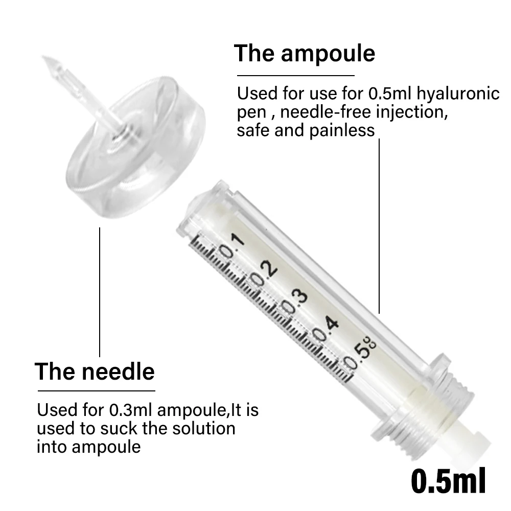 0.3ml 0.5ml fiala testa siringa ago ad alta pressione per Hyaluron pistola penna ialuronica iniezione labbra rimozione delle rughe cura della pelle