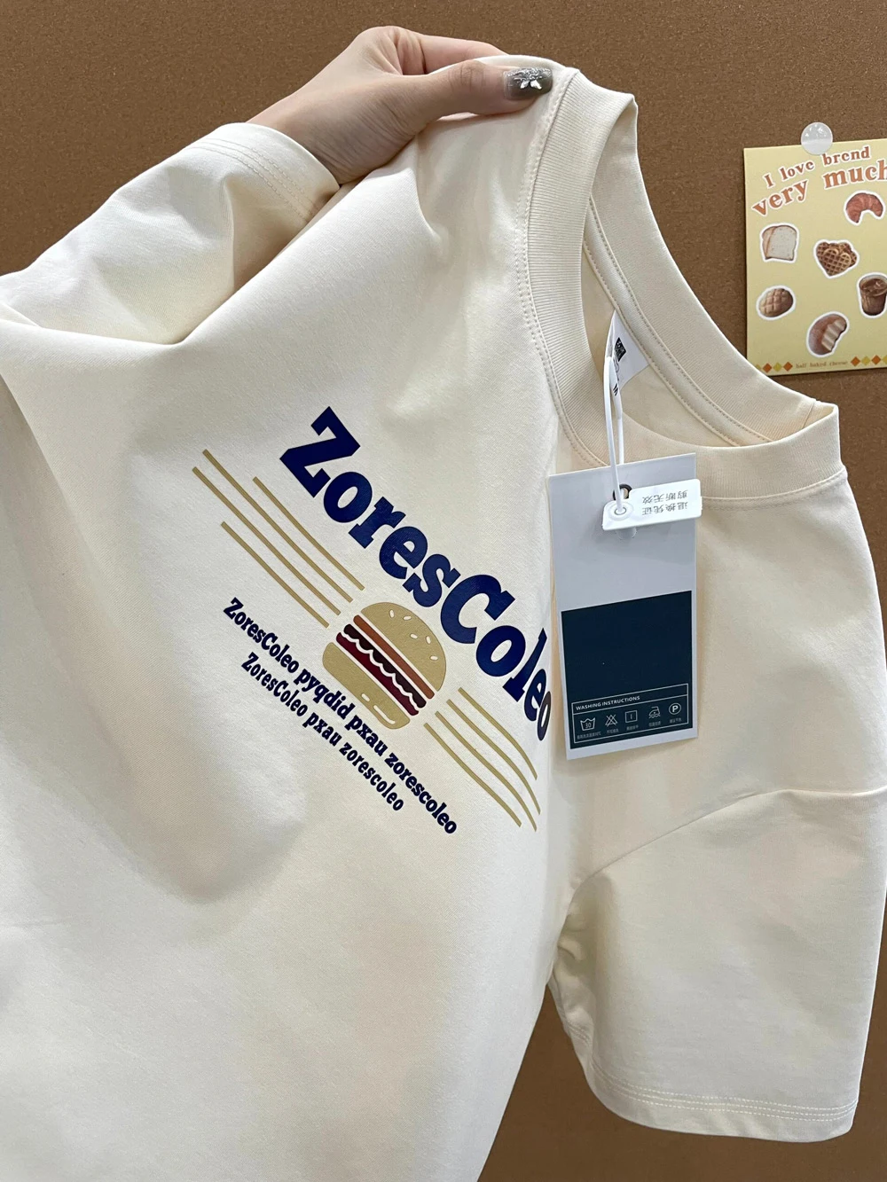 

Retro Pure Cotton ort Sve T-irt ex Loose Fit Casual Top Spring Summer Faion round Ne Print Youth ular Sle