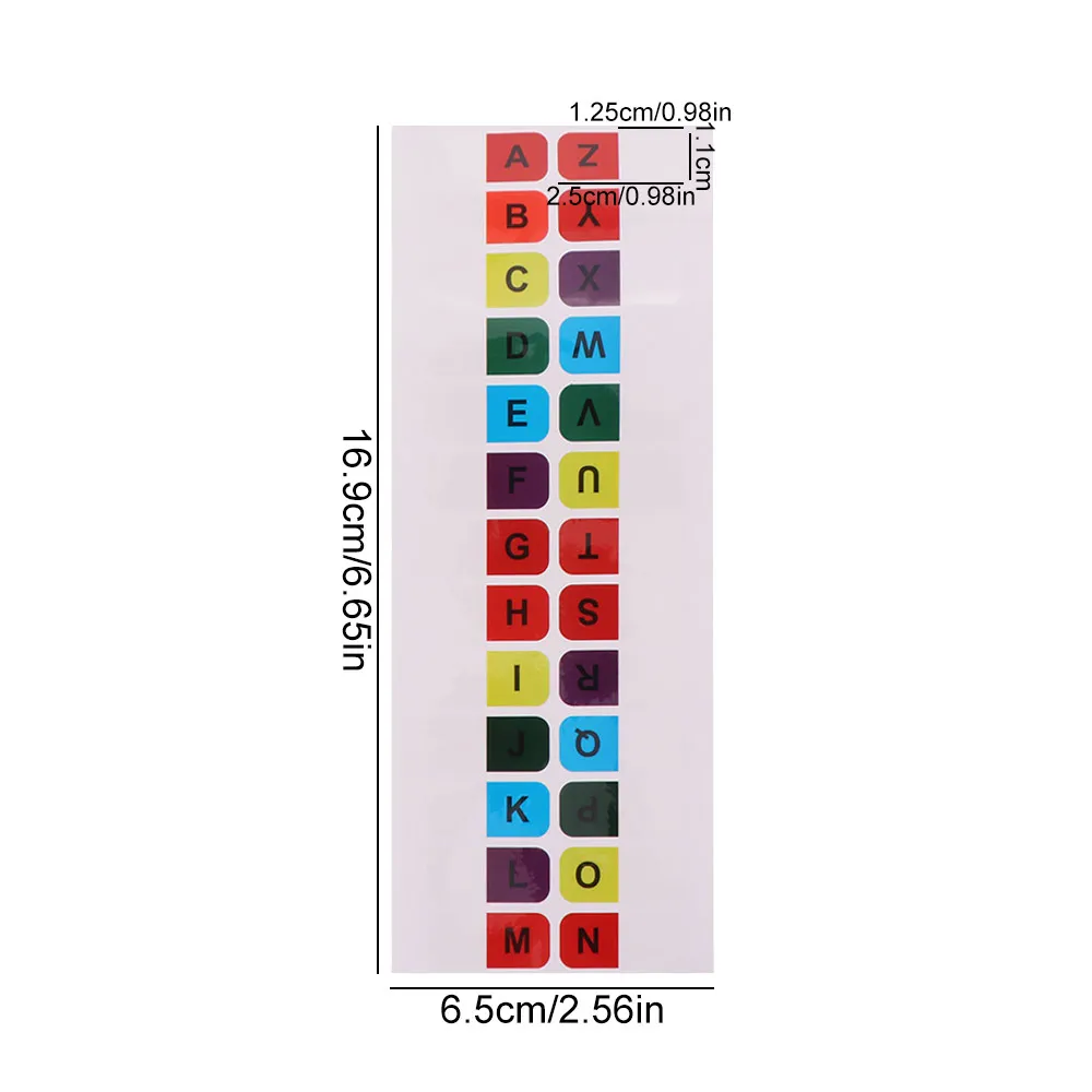 Colorful Alphabet Index Label Stickers Small Strips Study Alphabet Page Markers Planner Waterproof Self-Adhesive Index Tabs
