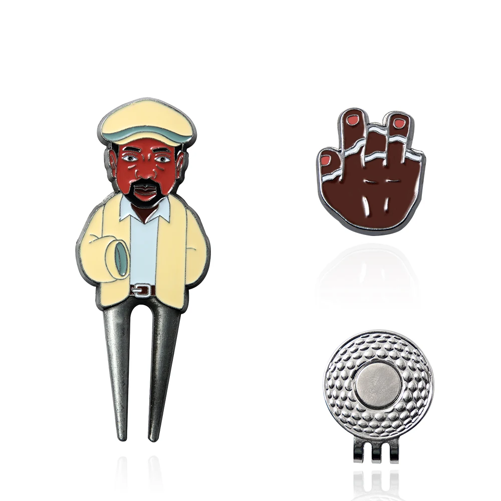 Creative Fashion Personalized Golf Metal Hat Clip Brooches Magnetic Funny Golf Marker Men Women Backpack Jewelry Accessories