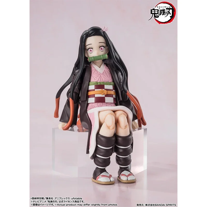 Genuine Bandai S.H.Figuarts Demon Slayer Kamado Nezuko  Action Anime Figure PVC 13CM Collectible Dolls Statuette Ornament Gifts