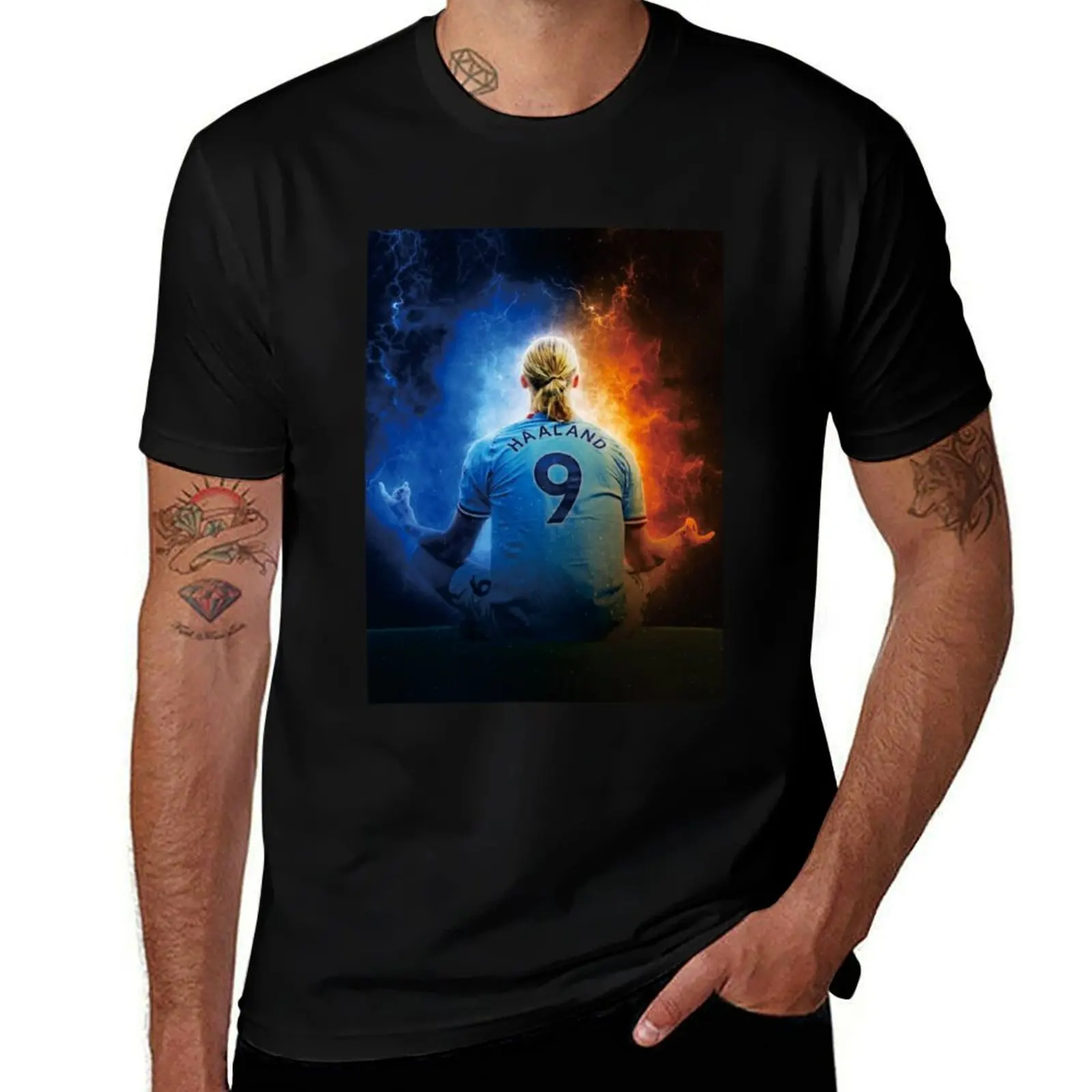 

power of nine T-Shirt for a boy blue lock oversized graphic tee T-shirts for men cotton