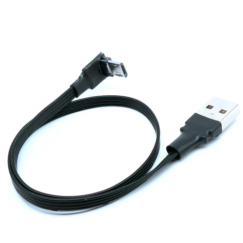 Imagen 2 del producto Negro Blanco arriba abajo izquierda derecha en ángulo 90 grados USB Micro USB macho a USB macho Cable de datos 10CM 20cm 50cm 100CM para tableta 5 pies