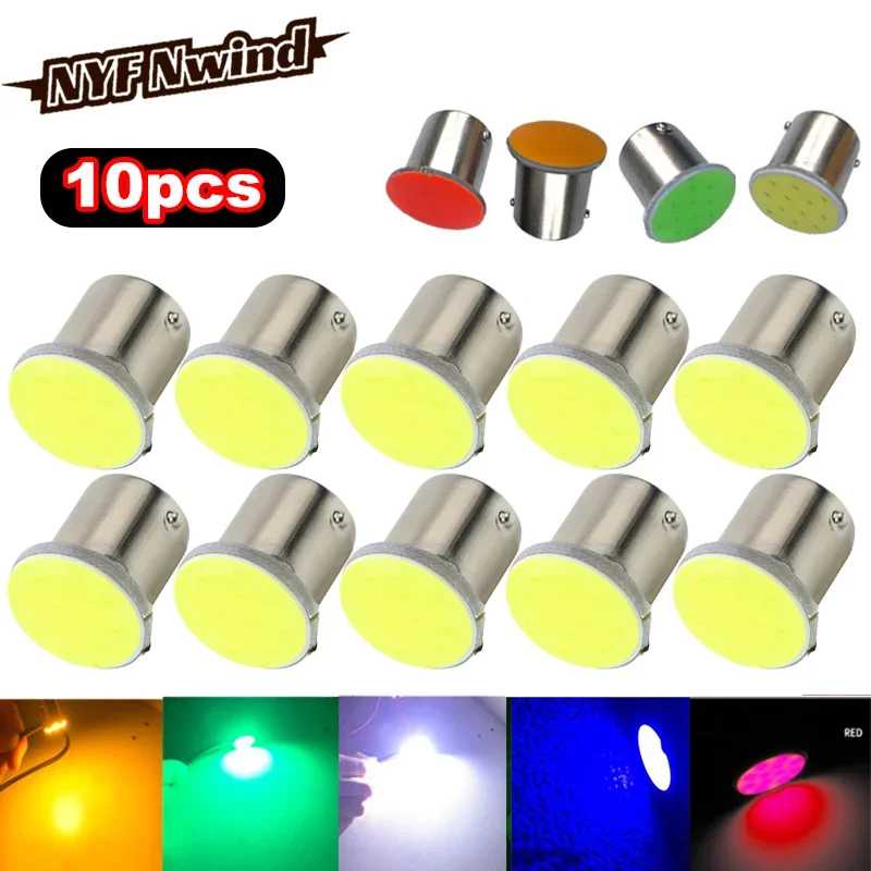 

10X 12V 24V Car LED Light Signal Bulbs 5 Colors 1156 Ba15S COB 12SMD P21W Super Bright Motorcycle Turn Light Brake Lamp