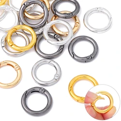 20 25 28mm 5Pcs/Lot Metal O Ring Spring Clasps Openable Round Keychain Bags Hook Dog Chain Buckles Connector For DIY Jewelry