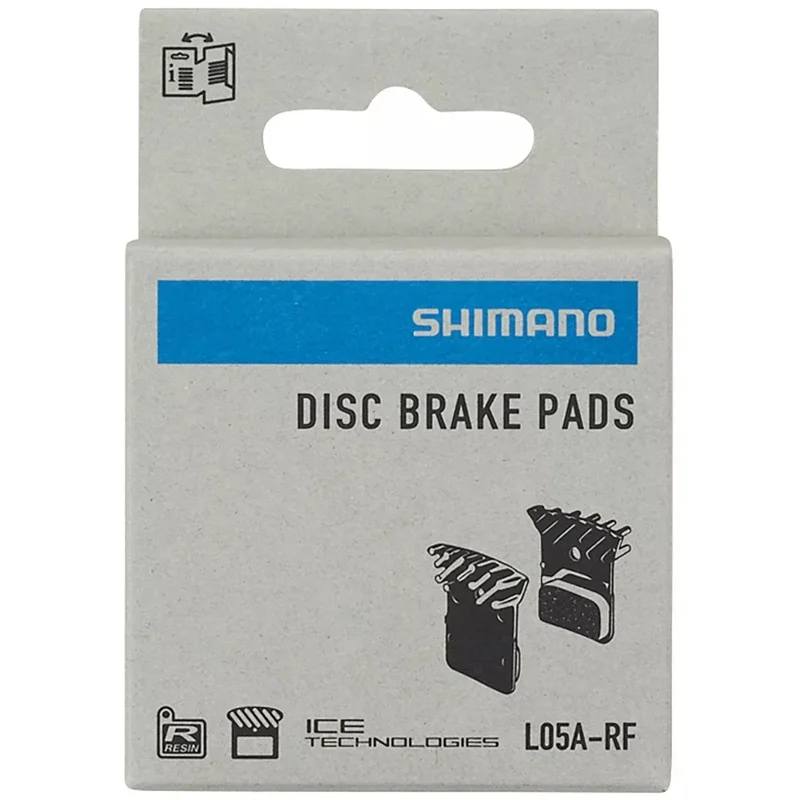 Pastillas de freno de disco de resina Shimano L05A-RF con aletas de enfriamiento por radiación de calor Ice-Tech