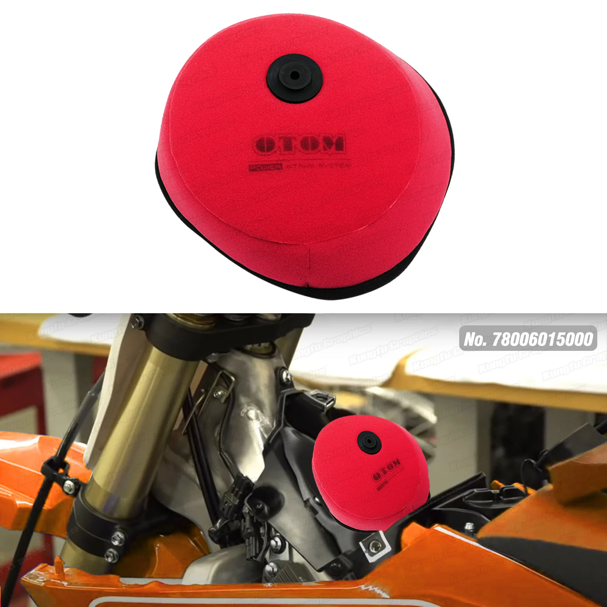 

JY Racing Dirt Bike Dual Foam Air Filter for KTM SX SXF XC XCF XCW XCF-W 125-500 2007 2008 2009 / EXC EXC-F 2008 2009