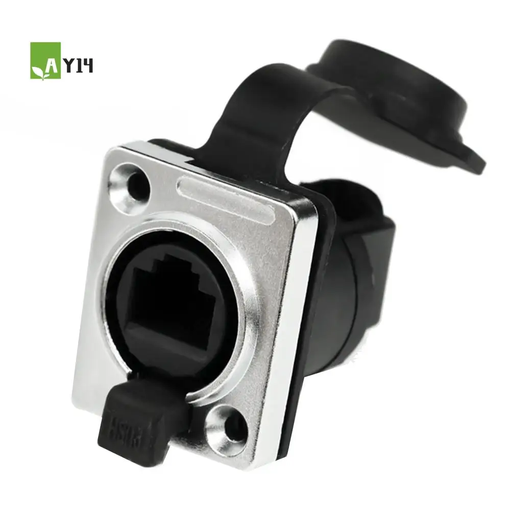 AY14 -RJ45 Waterproof Network Connector 8P8C Female Panel Mount Sockets RJ45 Ethernet Connector