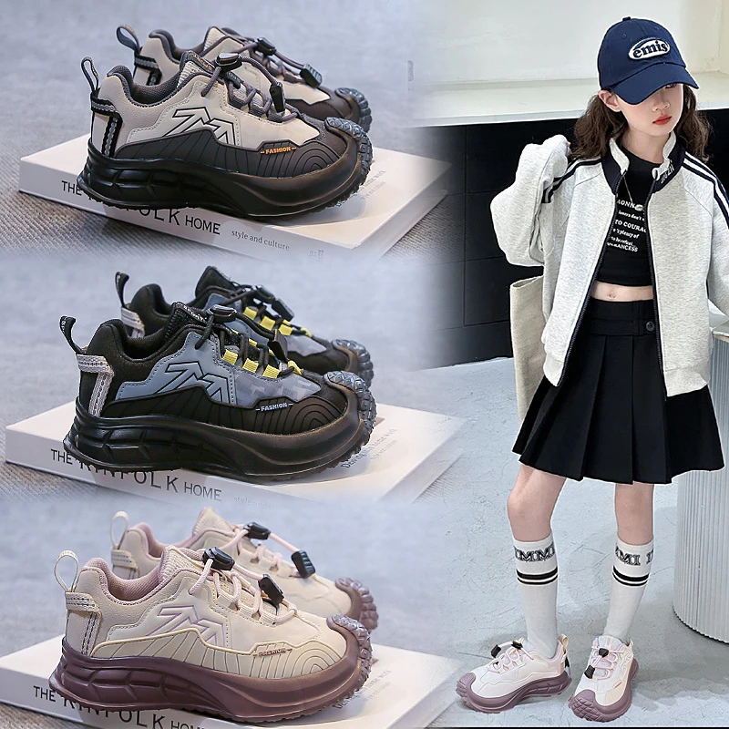 

Студенческая спортивная обувь с закрытым носком, красивые детские кроссовки, нескользящие осенние новые детские кроссовки 2025, дышащая веревка