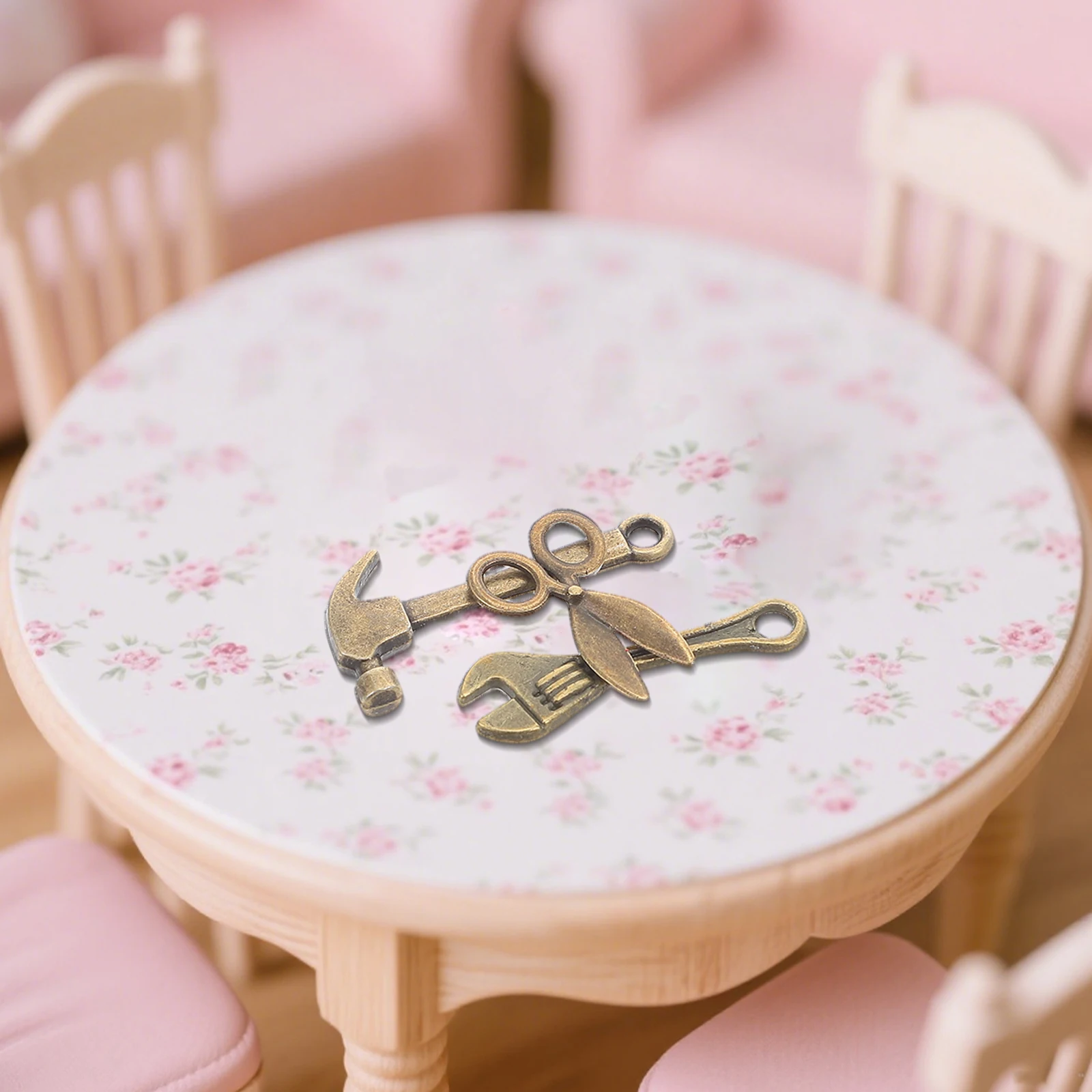 10 Sets Mini-Simulationswerkzeug, Puppenhaus-DIY-Werkzeuge, Desktop-Dekorationen, Miniatur-Schere, Basteln für Puppenhäuser, Legierung, Garten