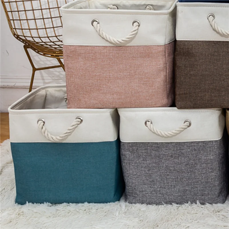 

N08R Складная корзина для хранения льна с подкладкой для организации игрушек в спальне или гостиной Корзина для хранения
