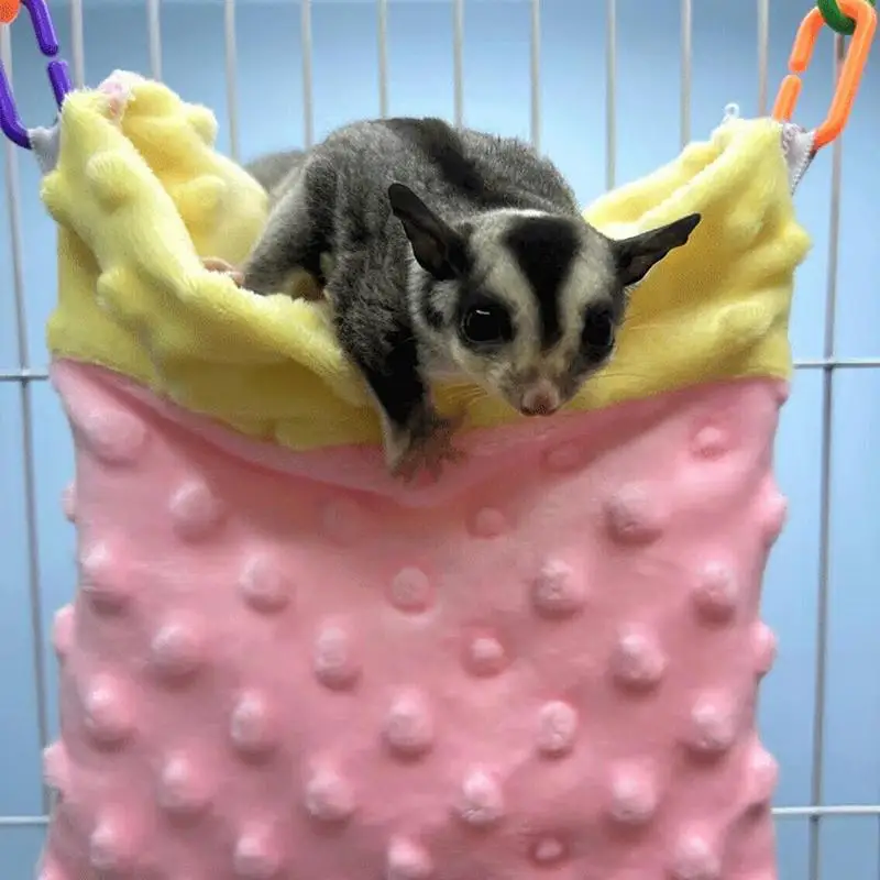 Sugar Gliders Sleeping Pouch Small Pet Bed Hanging Hammock Swing Bag Warm Sleep Bed Nest For Hamsters Hedgehogs Squirrels