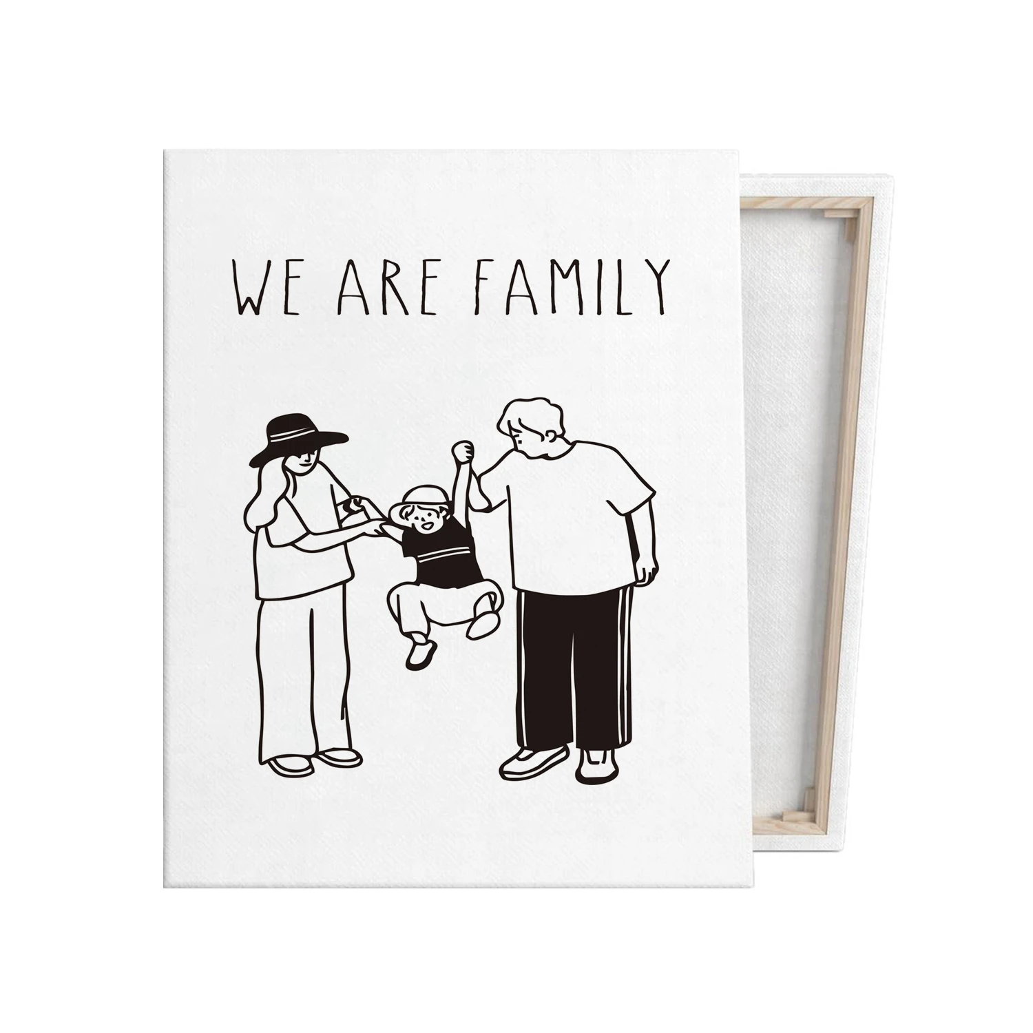 

WE ARE FAMILY Decorative Painting (Canvas+Pine Inner Frame) We are a modern cartoon character decorative painting for our family