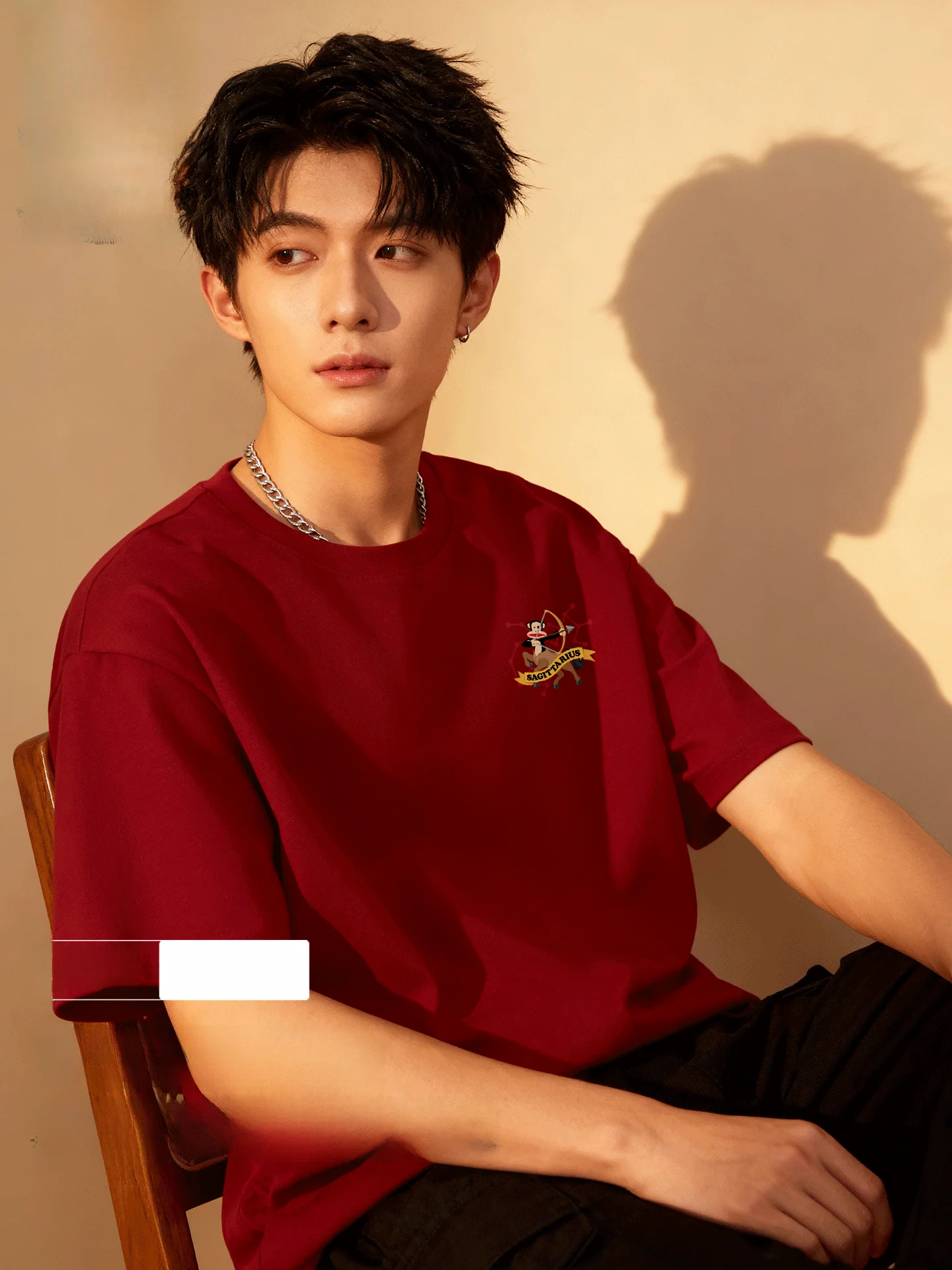 

Мужская базовая футболка из чистого хлопка с принтом китайского зодиака (Год Обезьяны), дышащая, красная, для повседневной носки