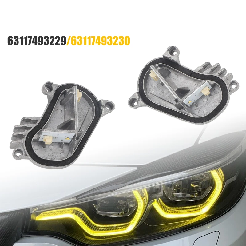 

Car LED Headlight Angel Eyes Metal Spotlight DRL Yelllow Fog Lamp For BMW F80 M3 M4 F32 F86 63117493229 63117493230 Left Right