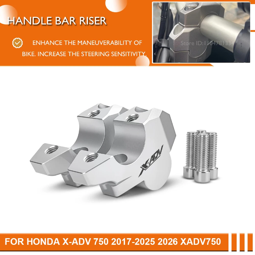 For Honda X-ADV750 2017-2025 X-ADV 750 Motorcycle Riser Clamp Extend Handle Bar Heightening 30MM Move Back 15MM For XADV750 2026