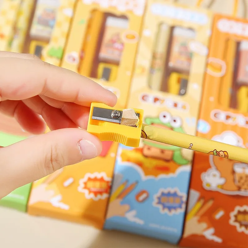 مجموعة أدوات مكتبية موثوقة 5 في 1 من كابيبارا، مجموعة أدوات مكتبية كابيبارا اللطيفة، مجموعة مسطرة ومبراة محمولة لفئة الفن