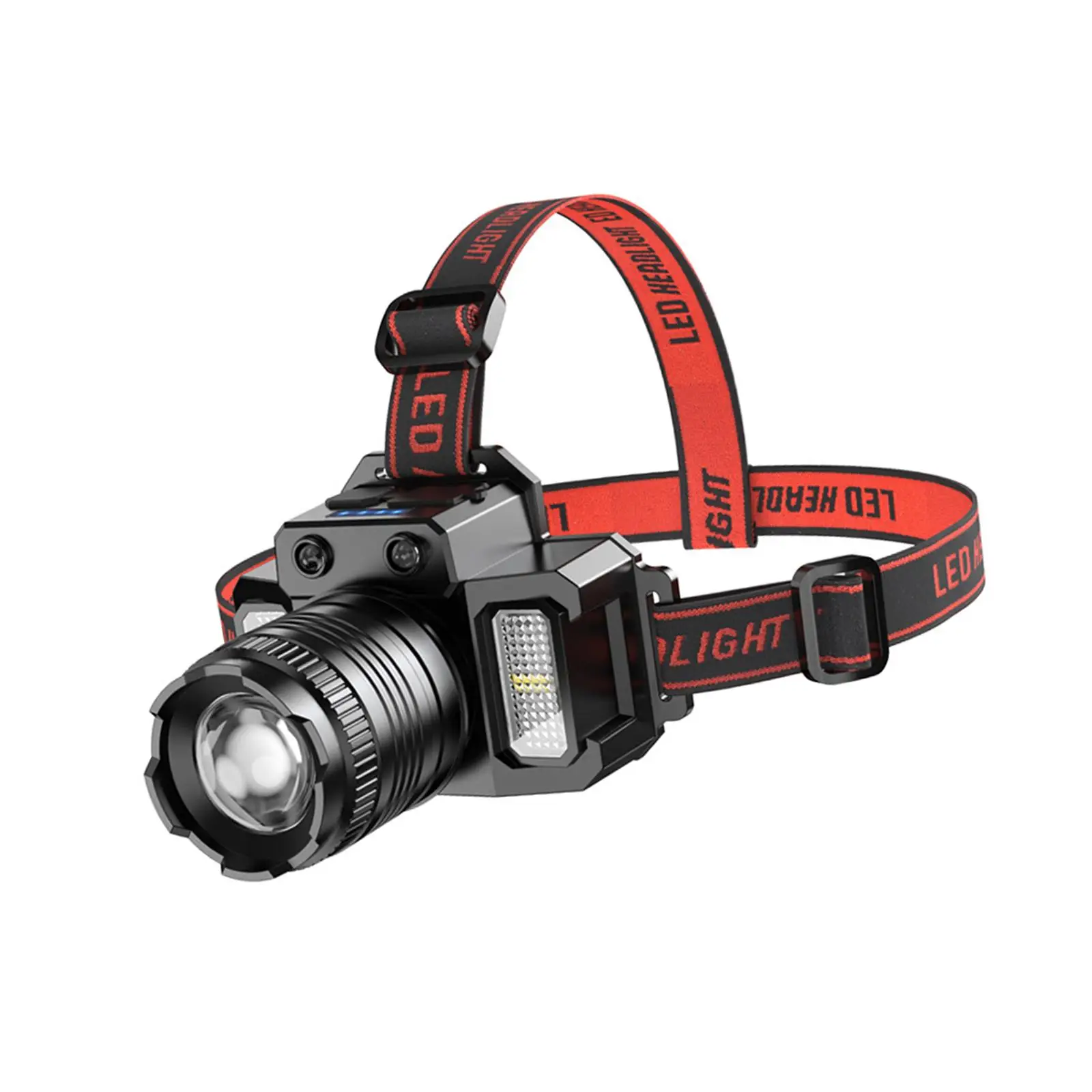 LED Rechargeable Headlamp Rotate Power Display Head Mounted Work Light Headlight for Running Outdoor Jogging Biking Camping