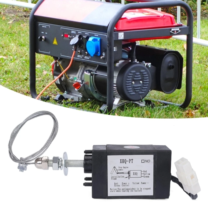 

Engine Fuel Shutoff Solenoid Valves 12V/24V, Electric Stop Solenoid for Power Generators, Diesels Motor Shutdown Control H9EE