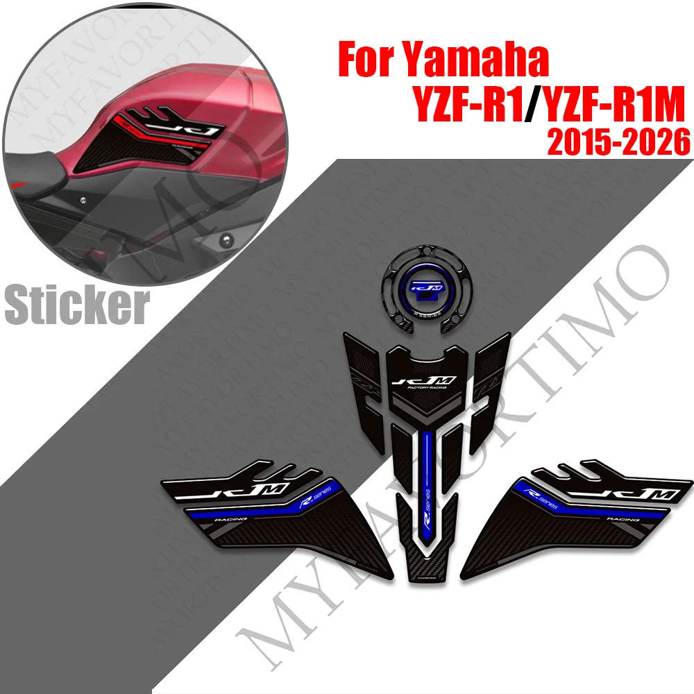 

For Yamaha YZF-R1 YZF-R1M YZFR1 YZFR1M YZF R1 R1M 2015-2026 Motorcycle stcikers Tank pad Tankpad Fuel Oil kit decals protection