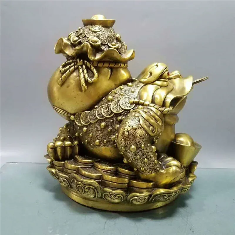 Wholesale copper gold toad ornaments, brass money bag, gold cicada ornaments, office and home crafts