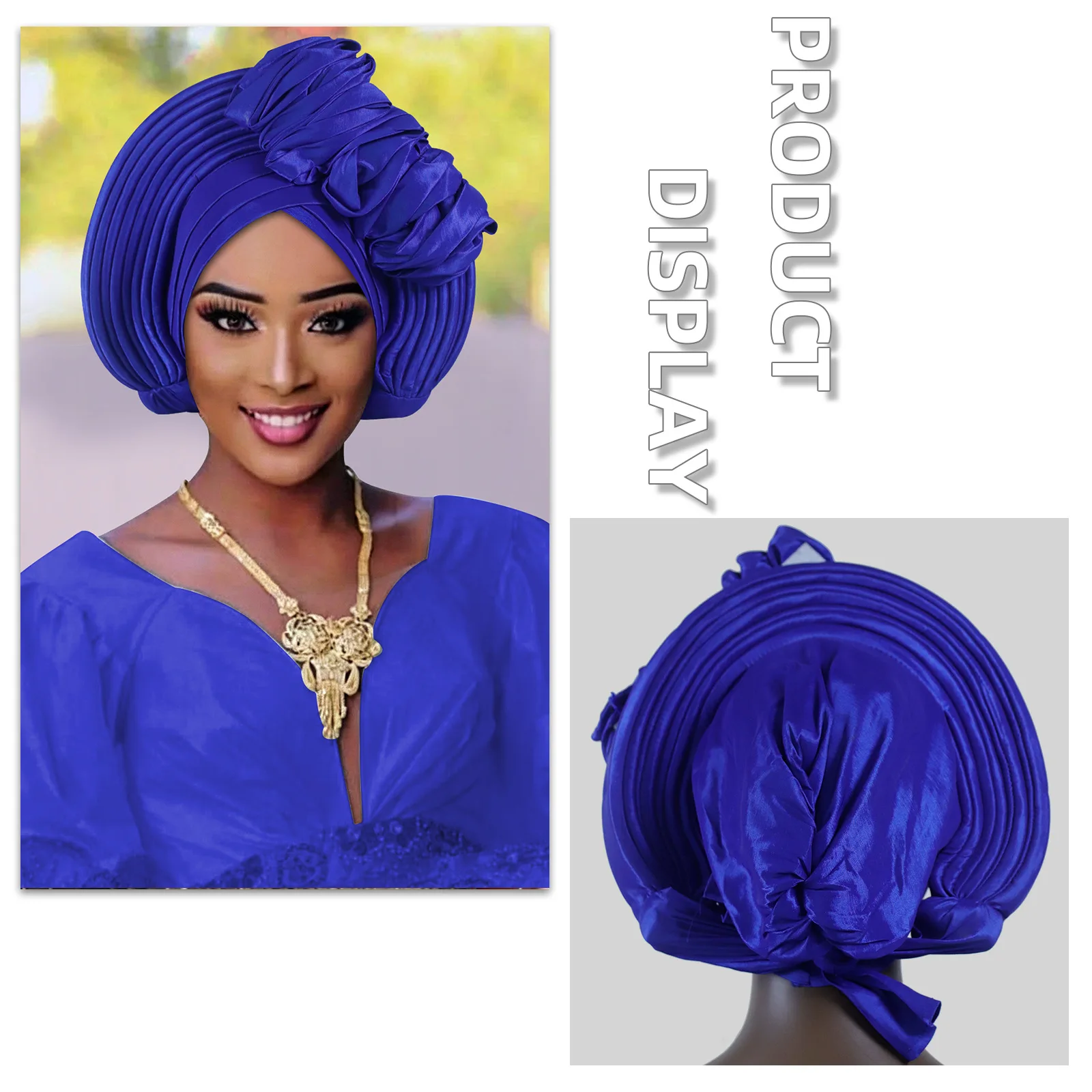 

New Fashion Shiny Turban Cap for Women African Auto Gele Headties Nigeria Wedding Geles Bonnet Head Wrap Muslim Hijab Headscarf