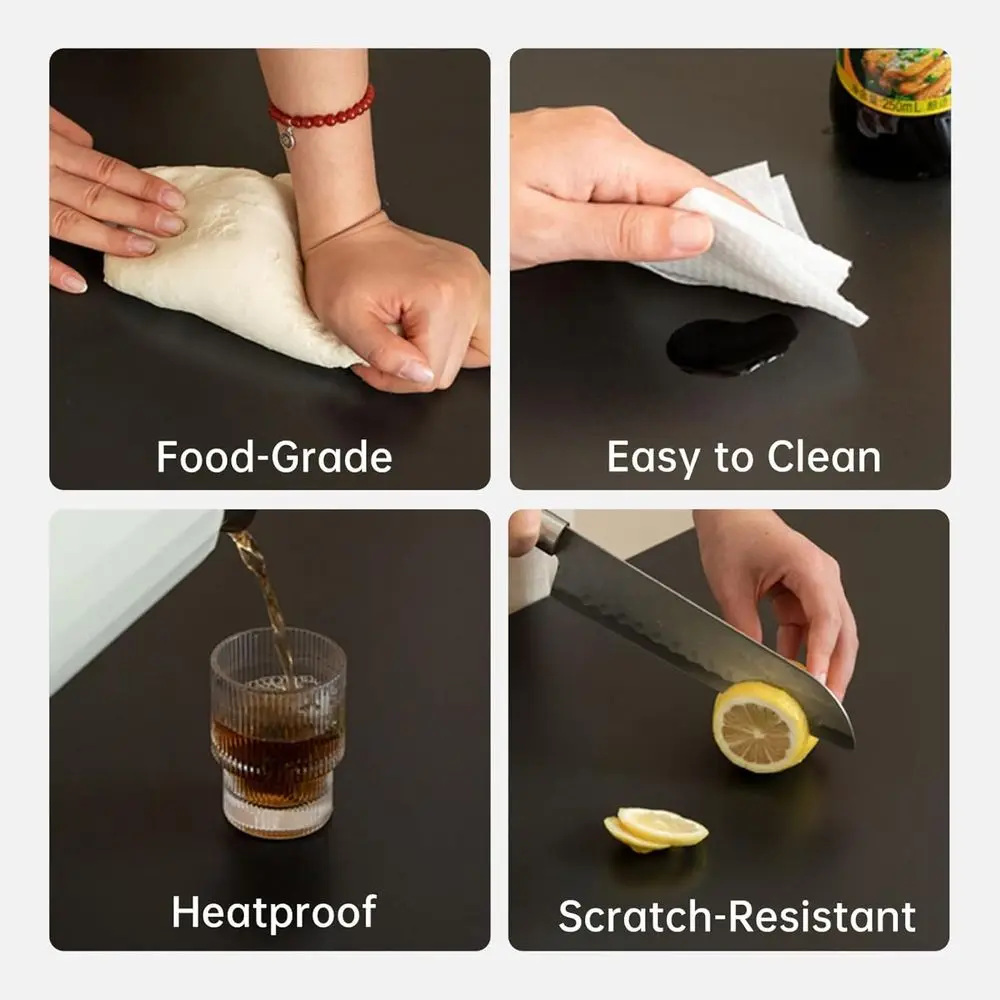 طاولة جانبية خشبية معاصرة مع سطح حجري متكلس، مناسبة لغرفة المعيشة أو غرفة النوم أو الشرفة (31.5 قطر × 13.8 ارتفاع #3