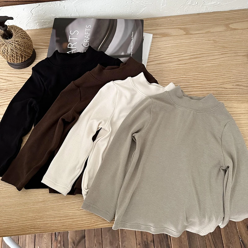 

Baby Boy Top Clothes Kids Long Sleeve T-Shirt Boys Spring Autumn Daily Tee Top Child Turtleneck Korea-Japan Style Size 2-11Y