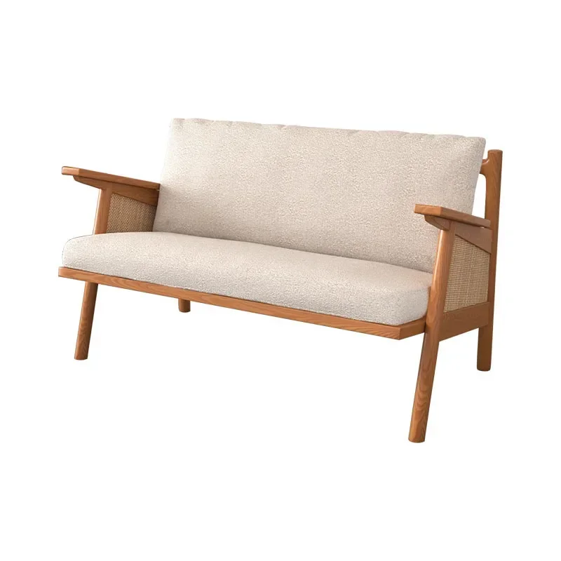 Wabi Silent Wind South East Asia Solid Wood Rattan Sofa Three-person Rattan Chair Doub